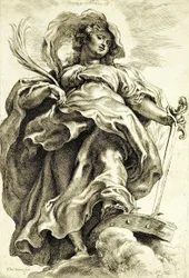 Santa Catalina (de Alejandría) en las nubes